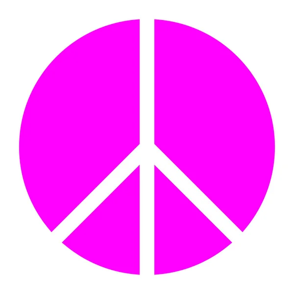 Peace Symbol Icon Purple Simple Segmented Shapes Isolated Vector Illustration — Stock Vector