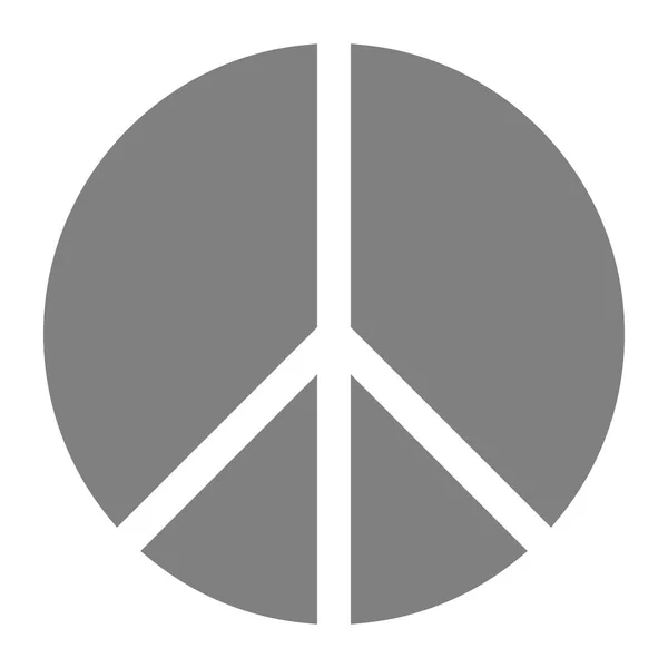 Peace Symbol Icon Medium Gray Simple Segmented Shapes Isolated Vector — Stock Vector