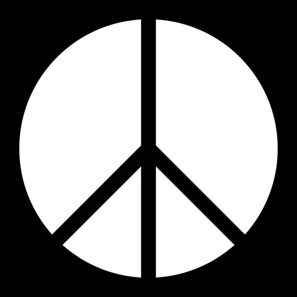 Ícone Símbolo Paz Branco Simples Formas Segmentadas Isolado Ilustração Vetorial —  Vetores de Stock