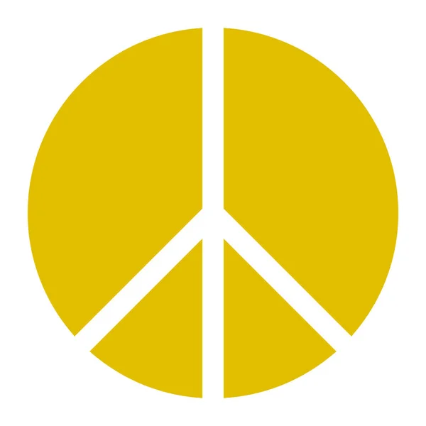 Icono Símbolo Paz Oro Simple Formas Segmentadas Aislado Ilustración Vectorial — Archivo Imágenes Vectoriales
