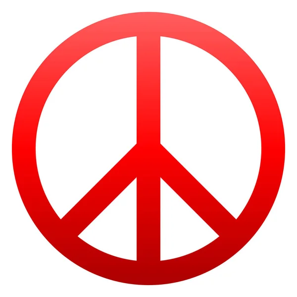 Icono Símbolo Paz Degradado Simple Rojo Aislado Ilustración Vectorial — Vector de stock