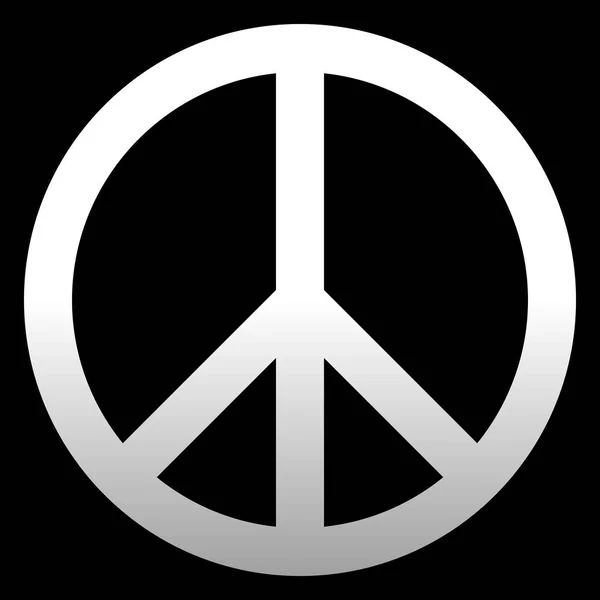 Ειρήνη Σύμβολο Εικονίδιο Λευκό Απλή Κλίση Απομονωμένη Διανυσματικά Εικονογράφηση — Διανυσματικό Αρχείο