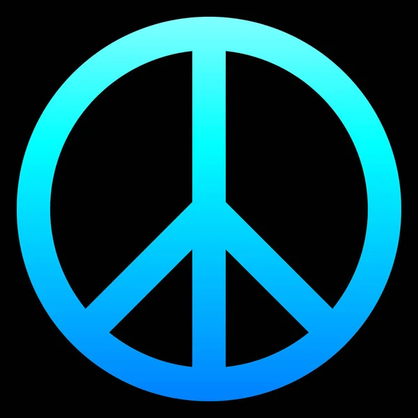 Icono Símbolo Paz Azul Cian Simple Gradiente Luz Fría Aislado — Archivo Imágenes Vectoriales