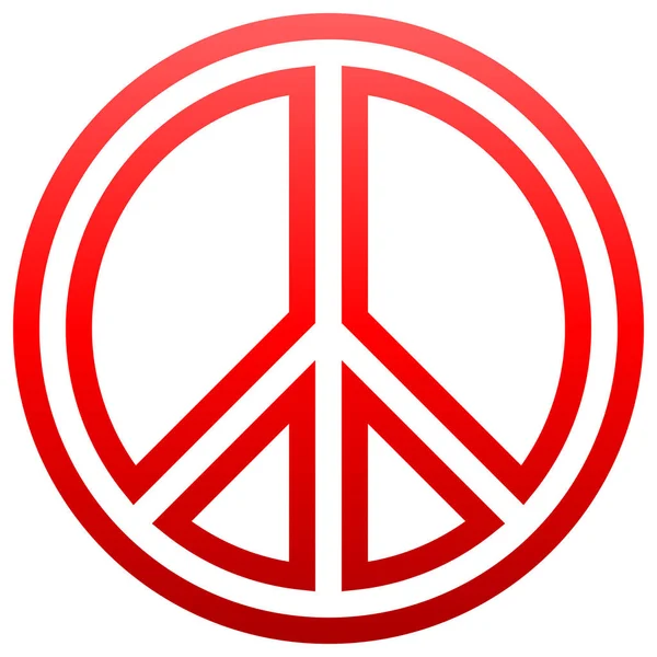 Icono Símbolo Paz Rojo Simple Gradiente Esbozado Aislado Ilustración Vectorial — Vector de stock