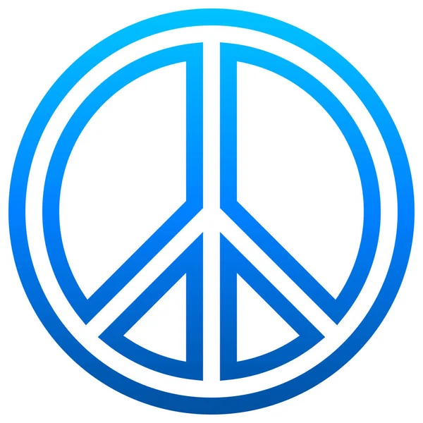 Ikonę Symbolu Pokoju Niebieski Proste Opisane Gradient Białym Tle Ilustracja — Wektor stockowy