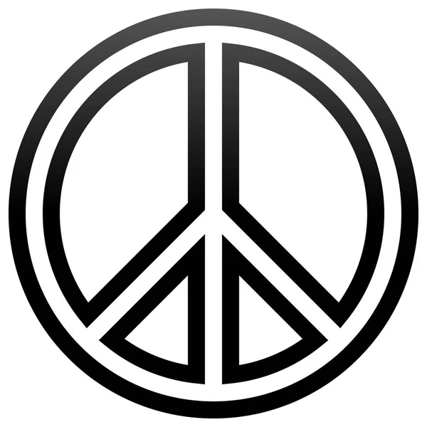 Ikonę Symbolu Pokoju Czarny Simple Opisane Gradient Białym Tle Ilustracja — Wektor stockowy