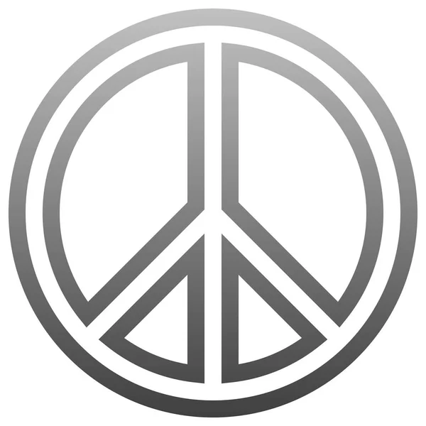 Icono Símbolo Paz Gradiente Delineado Simple Gris Medio Aislado Ilustración — Vector de stock