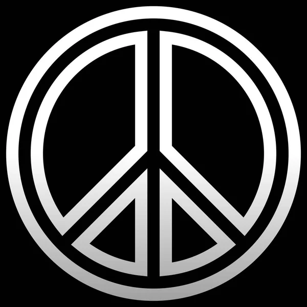 Friedenssymbol Symbol Weiß Einfach Umrissen Isoliert Vektorillustration — Stockvektor
