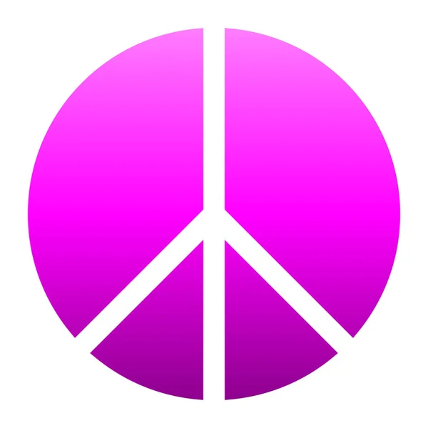 Peace Symbol Icon Purple Simple Gradient Segmented Shapes Isolated Vector — Stock Vector