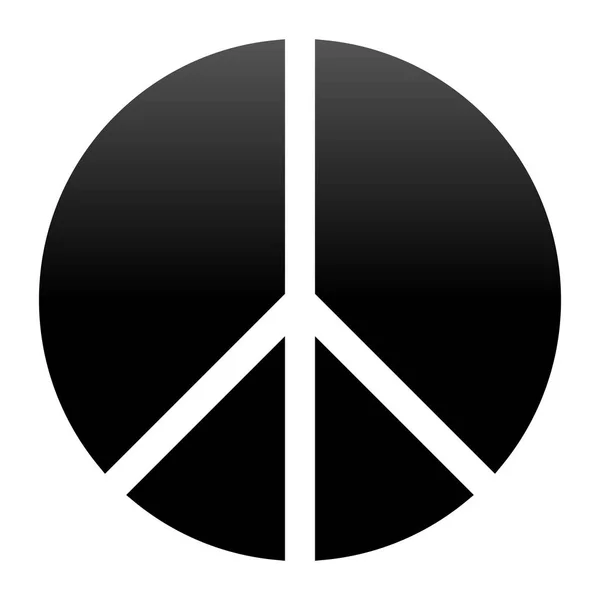 Icono Símbolo Paz Degradado Simple Negro Formas Segmentadas Aislado Ilustración — Archivo Imágenes Vectoriales