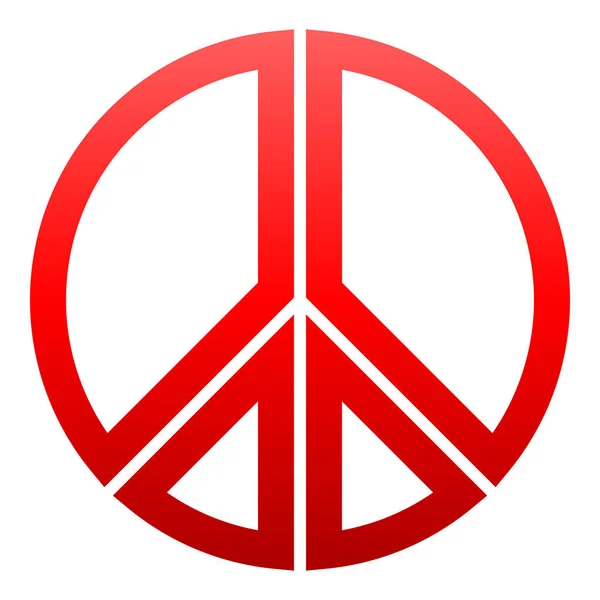Icono Símbolo Paz Degradado Simple Rojo Formas Delineadas Segmentadas Aisladas — Vector de stock