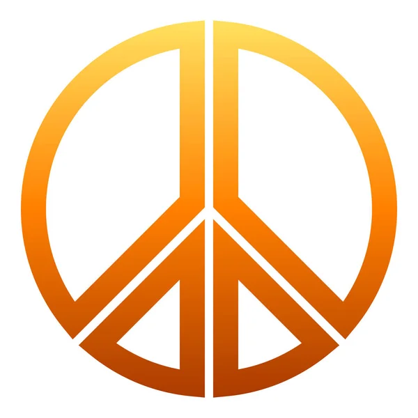 Icono Símbolo Paz Degradado Simple Naranja Formas Delineadas Segmentadas Aislado — Vector de stock