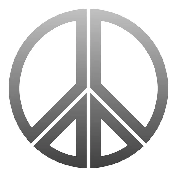 Ikonę Symbolu Pokoju Średni Szary Prosty Gradient Segmentowane Kontury Kształtów — Wektor stockowy