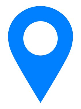 Pin noktası - mavi basit boş, izole - illüstrasyon vektör