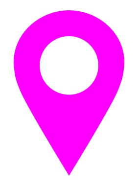 Pin noktası - mor basit boş, izole - illüstrasyon vektör