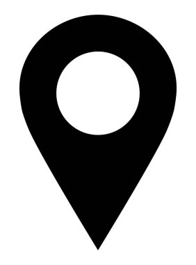 Pin noktası - siyah basit boş, izole - illüstrasyon vektör