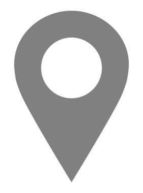 Pin noktası - orta gri basit boş, izole - illüstrasyon vektör
