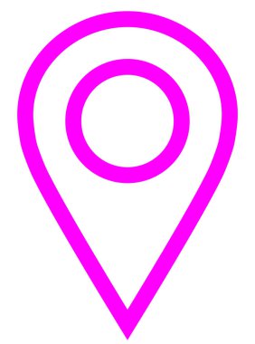 PIN noktası - mor basit özetlenen, izole - vektör çizim