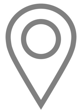 PIN noktası - orta gri basit ana hatlarıyla, izole - vektör çizim