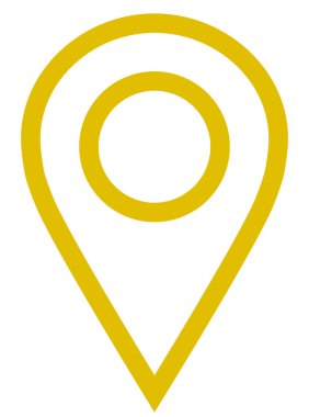 PIN noktası - altın basit özetlenen, izole - vektör çizim