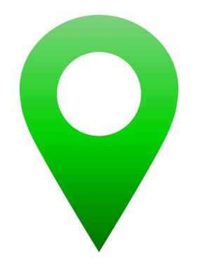 PIN noktası - yeşil degrade içi boş, izole - vektör çizim