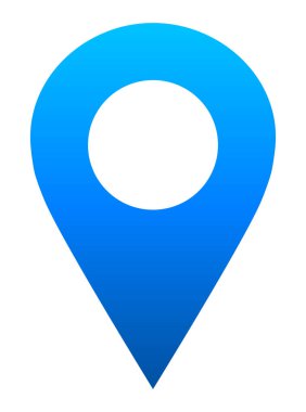 PIN noktası - Mavi degrade içi boş, izole - vektör çizim