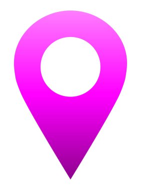 PIN noktası - mor degrade içi boş, izole - vektör çizim