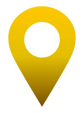 PIN noktası - altın gradyan içi boş, izole - vektör çizim