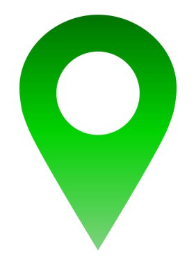 PIN noktası - yeşil degrade içi boş, izole - vektör çizim