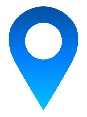 PIN noktası - Mavi degrade içi boş, izole - vektör çizim