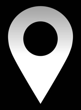 PIN noktası - beyaz degrade içi boş, izole - vektör çizim