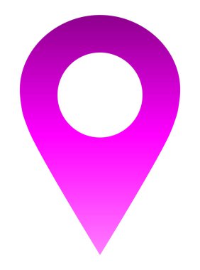 PIN noktası - mor degrade içi boş, izole - vektör çizim