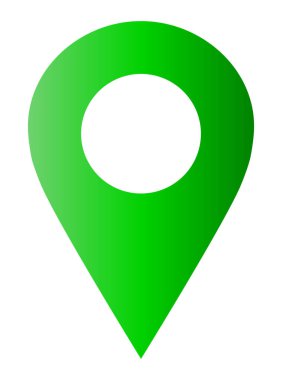 PIN noktası - yeşil degrade içi boş, izole - vektör çizim