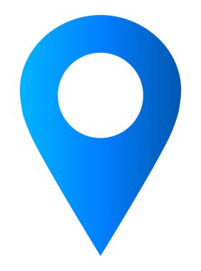 PIN noktası - Mavi degrade içi boş, izole - vektör çizim