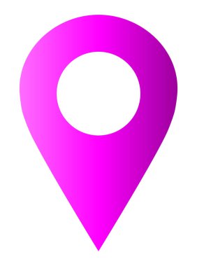 PIN noktası - mor degrade içi boş, izole - vektör çizim