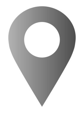 PIN noktası - orta gri degrade içi boş, izole - vektör çizim