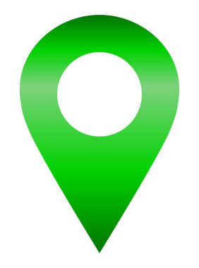 PIN noktası - yeşil degrade içi boş, izole - vektör çizim