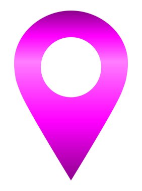 PIN noktası - mor degrade içi boş, izole - vektör çizim