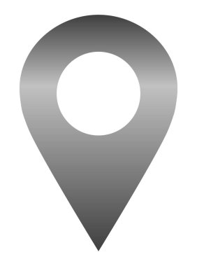 PIN noktası - orta gri degrade içi boş, izole - vektör çizim