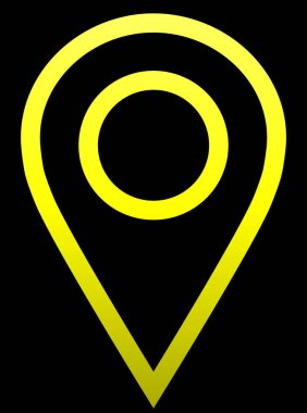 PIN noktası - sarı degrade özetlenen, izole - vektör çizim