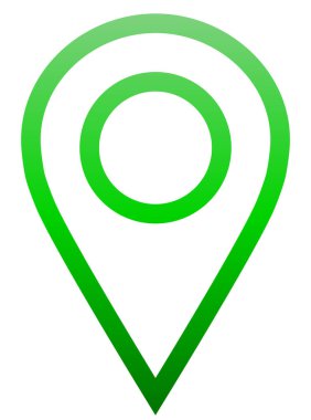 PIN noktası - yeşil degrade özetlenen, izole - vektör çizim