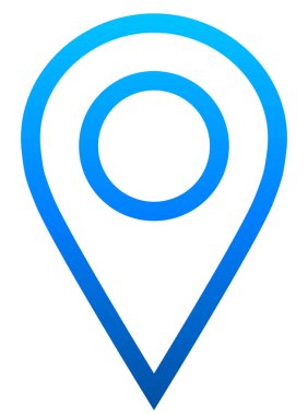 PIN noktası - Mavi degrade özetlenen, izole - vektör çizim