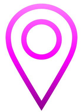 PIN noktası - mor degrade özetlenen, izole - vektör çizim