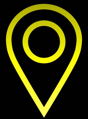 PIN noktası - sarı degrade özetlenen, izole - vektör çizim