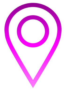 PIN noktası - mor degrade özetlenen, izole - vektör çizim