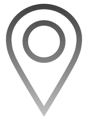 PIN noktası - ana hatlarıyla, orta gri degrade izole - vektör çizim