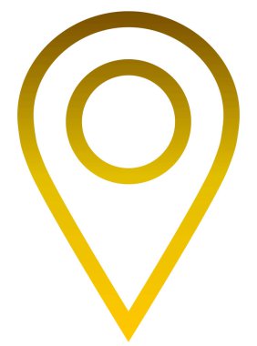 PIN noktası - altın gradyan özetlenen, izole - vektör çizim