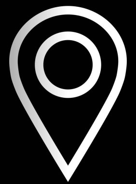 PIN noktası - beyaz degrade özetlenen, izole - vektör çizim