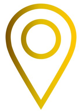 PIN noktası - altın gradyan özetlenen, izole - vektör çizim