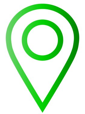 PIN noktası - yeşil degrade özetlenen, izole - vektör çizim